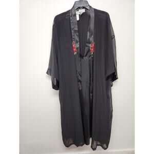 Vintage Delta Burke Collection Women's Robe/Nightgown Set, Size 3X, In Black